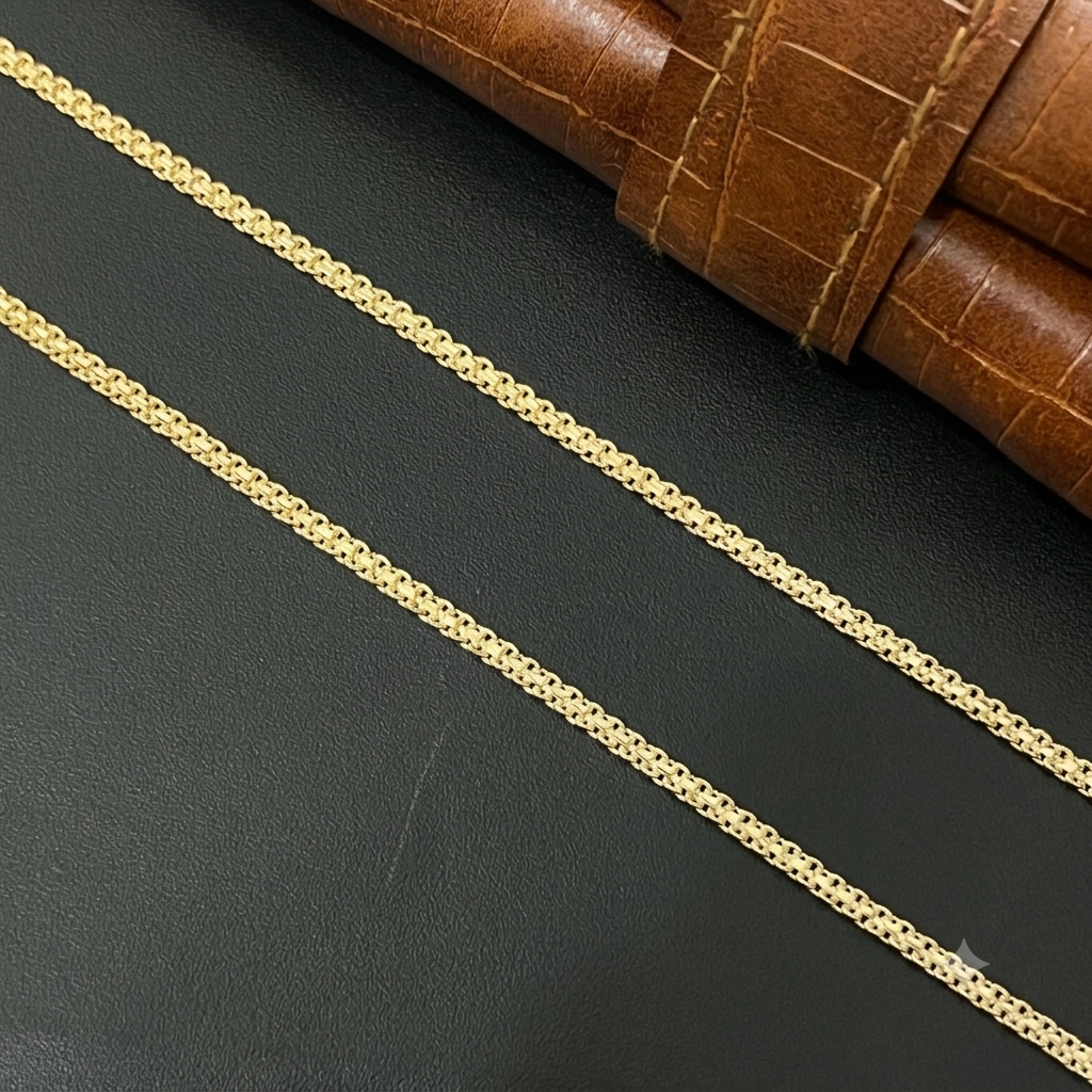 Silver Mens Chain Flat 18i Inches Gold Finished 925 R
