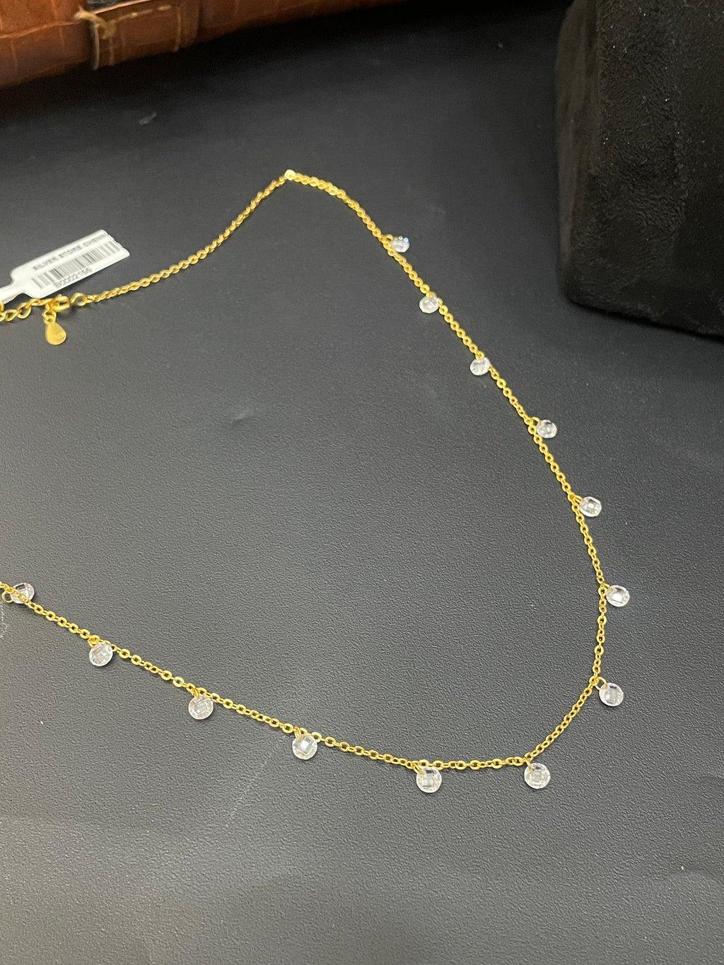 Silver Ladies Swaroski Gold Finished Chain