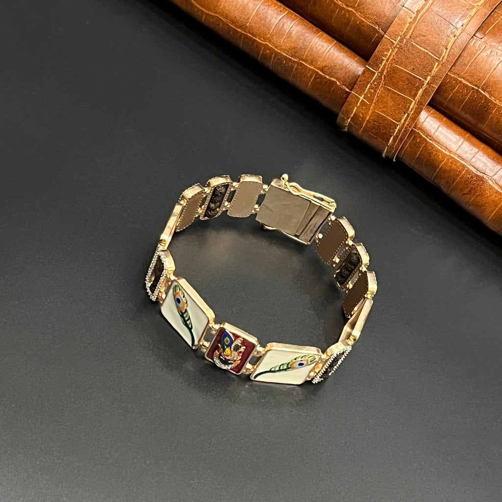 Silver Krishna Raksha Sutra Bracelet Rose Gold 925