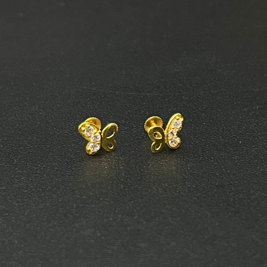 Gold Second stud Butterfly Stones