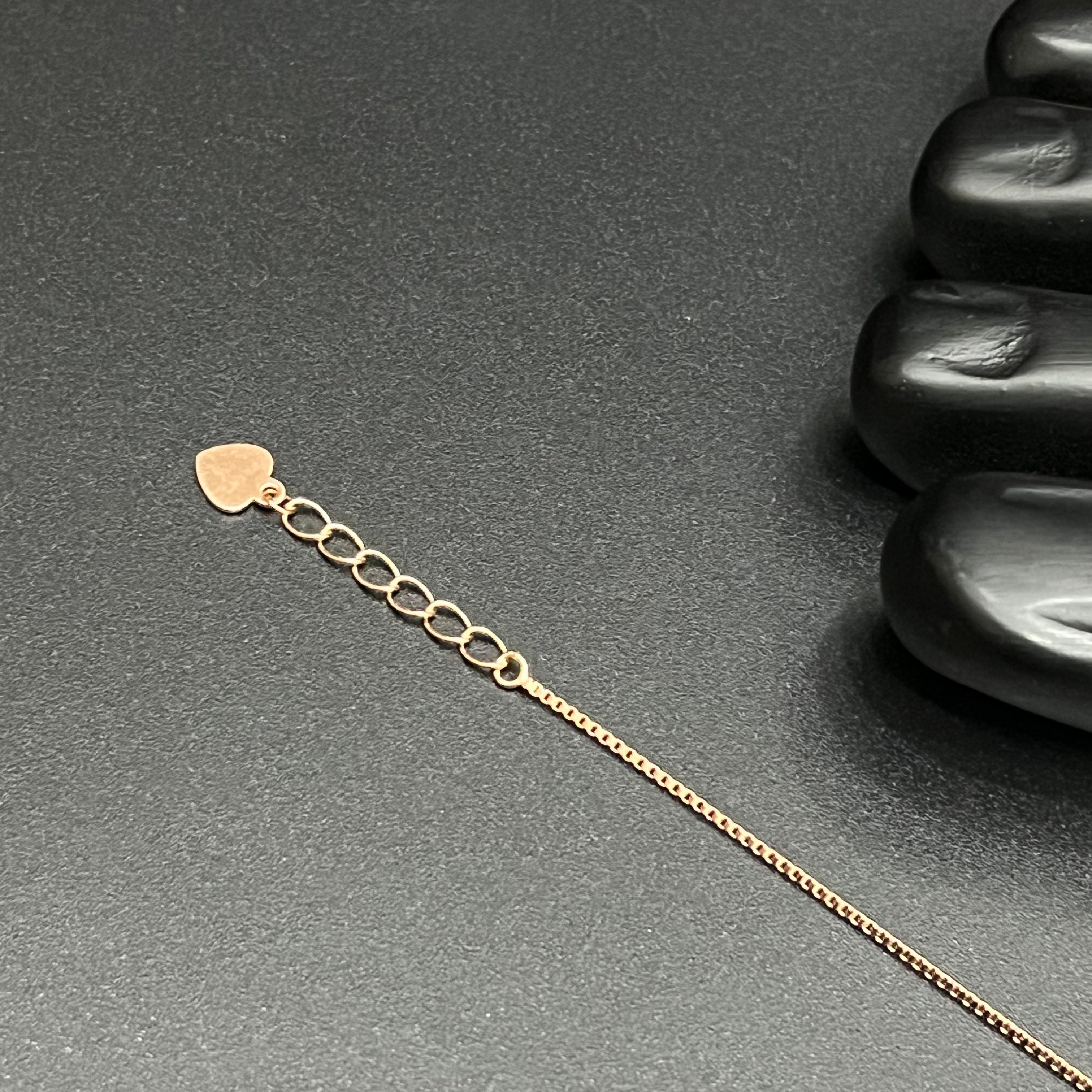 Silver Ladies Anklet Petal Leaf And Drop Rose Gold 925