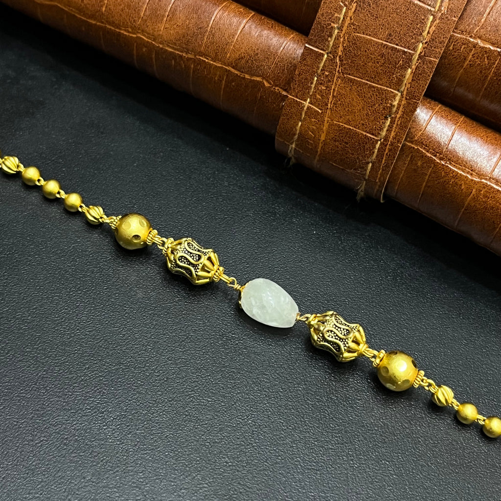 Silver Ladies Bracelet Divine Antique Beads Gold Finish 925