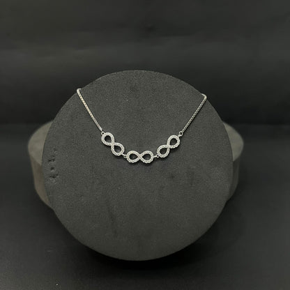 Silver Ladies Bracelet Premium Adjustable push lock 3 infinity