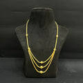 Silver Ladies Chain Elegant Three Layer With Ball Gold Finish M01 925