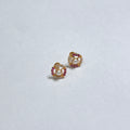 Gold Studs Circle Pink & White AD Stone