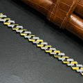 Silver Mens Bracelet Cuban Edition Gold Finish 925