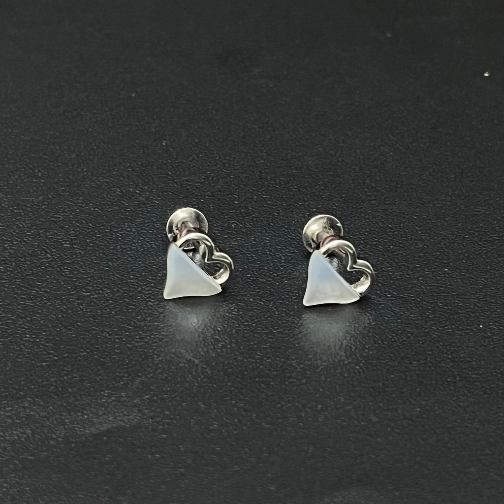 Silver Ladies Stud Heart RG