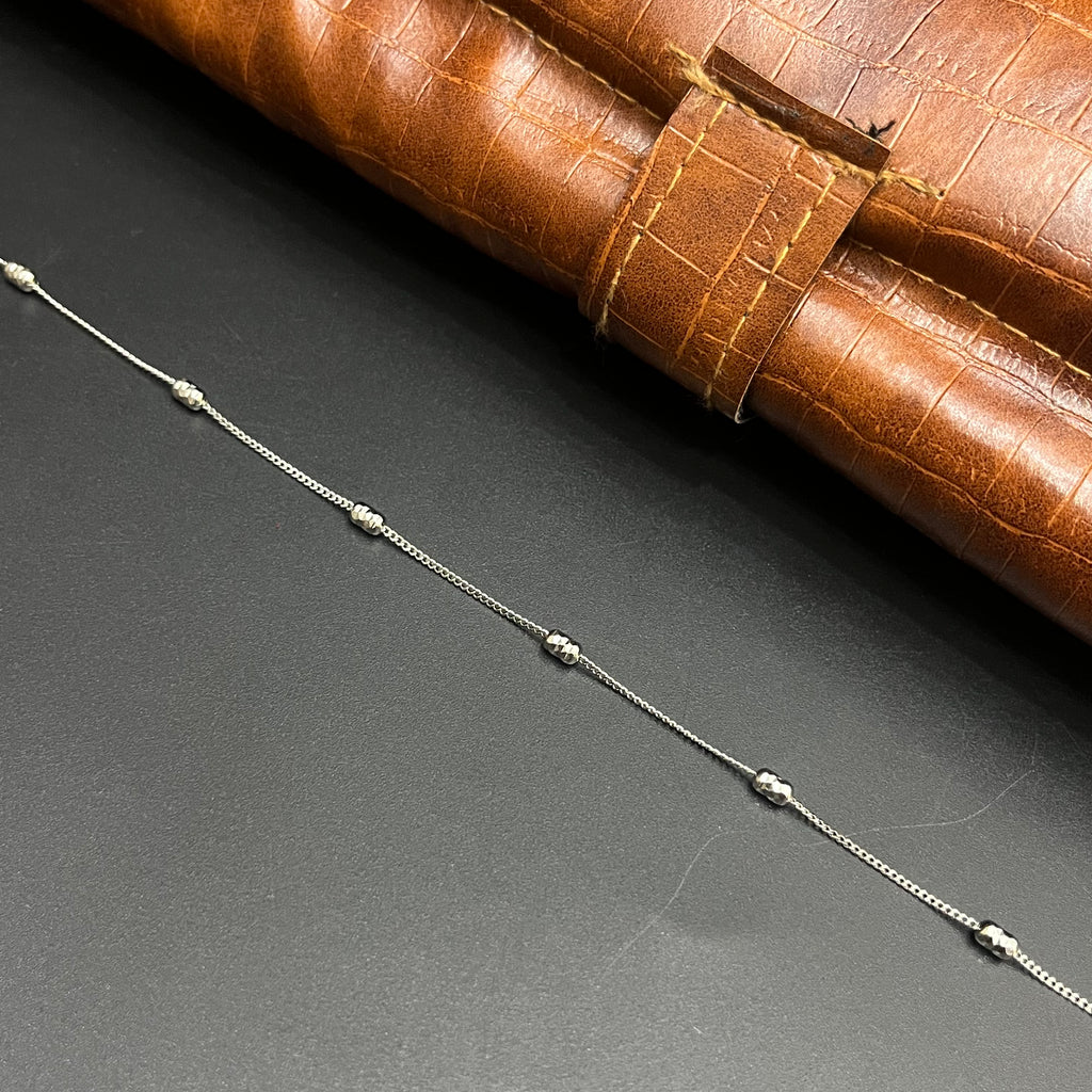 Silver Ladies Chain Barrel Beads Length 2 925