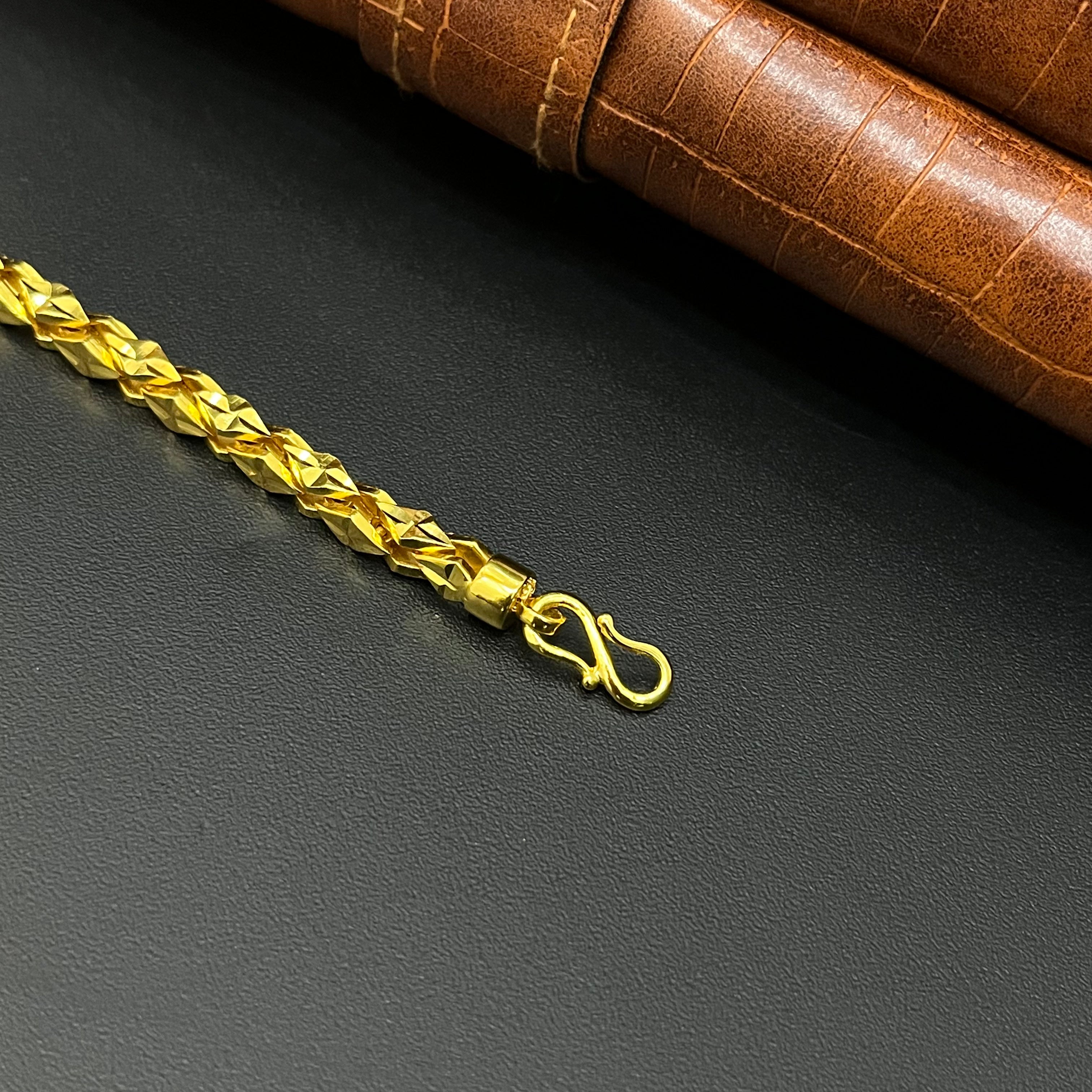 Silver Mens Bracelet Double Kathli Gold Polish