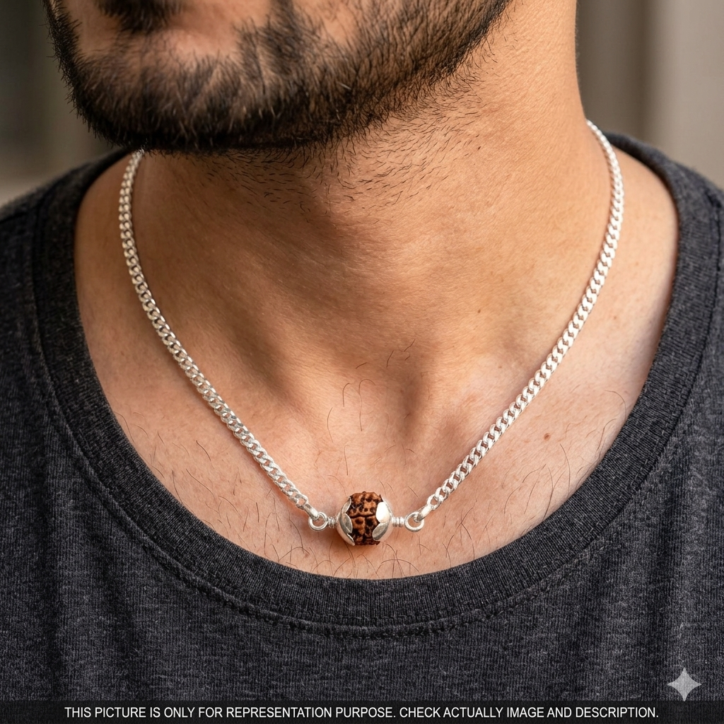 Men's Chain & Rudraksh Pendant