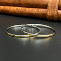 Silver Ladies Bangle Dual Tone Gold Finish 925