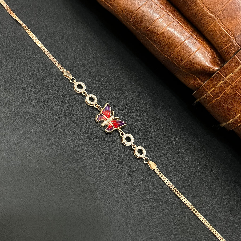 Silver Ladies Bracelet Epoxy Butterfly 925 E12