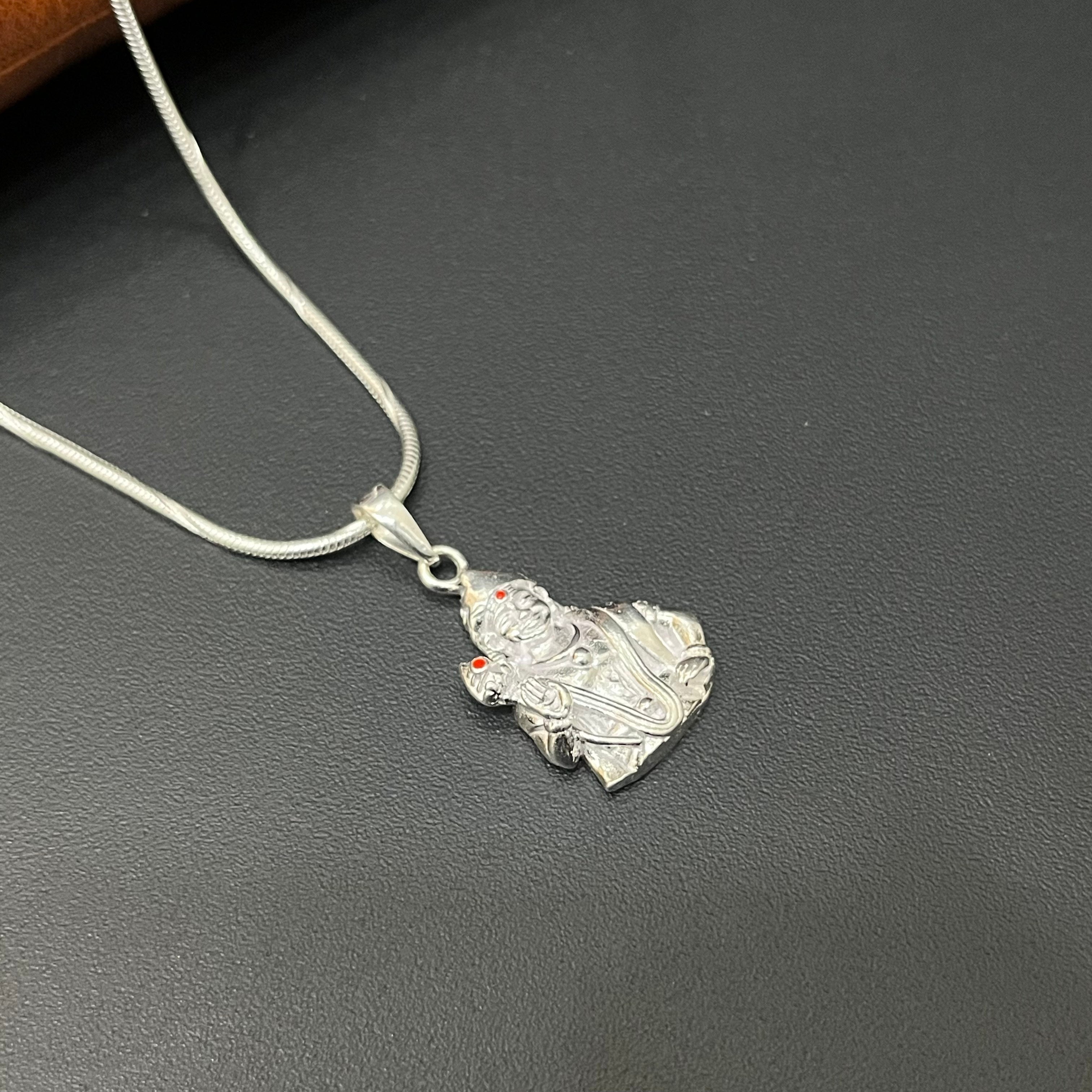 Silver Murugan Pendant with Vel in Hand Design