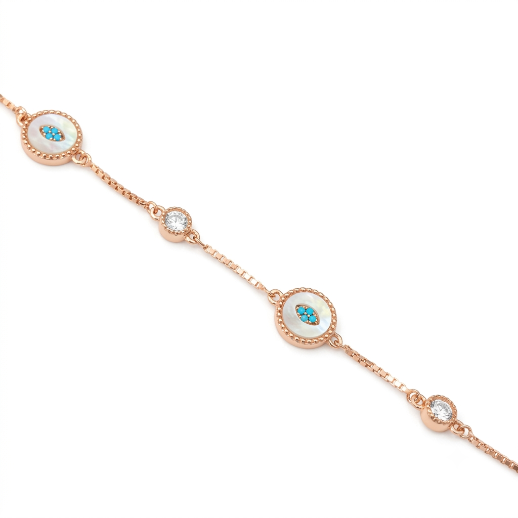 Silver ladies Bracelet Circle Rosegold 925
