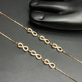 Silver Ladies Anklet Three Infinity Crystal Rose Gold 925