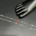 Silver Ladies Anklet Enamel Heart & Solitaire Stone 925