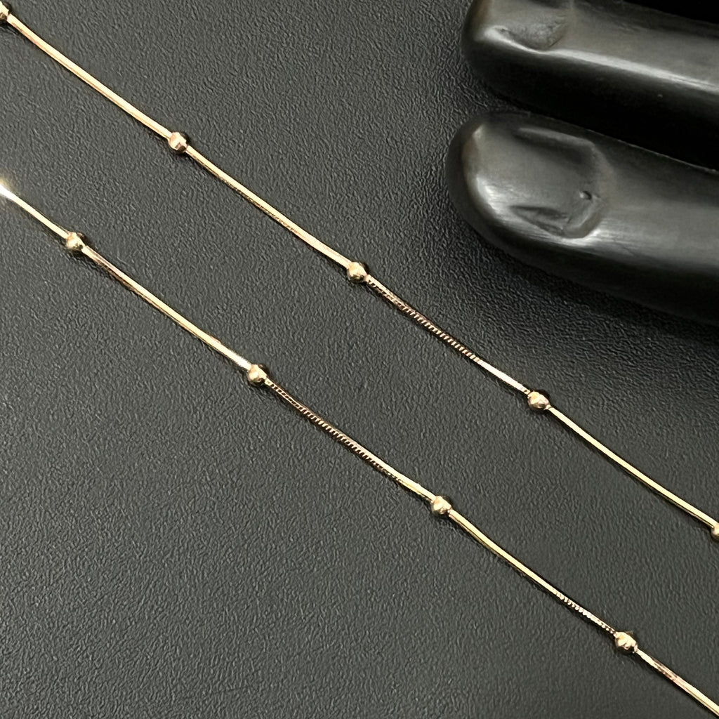 Silver Ladies Anklet Slim 3 Ball 925
