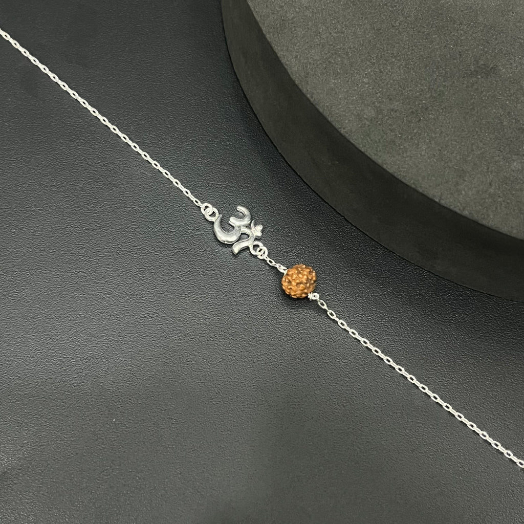 Slver Ruraksh & OM Bracelet