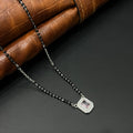 Silver Ladies Chain Black Beads Pink Shade