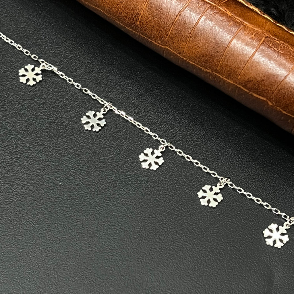 Silver Ladies Bracelet Snow Flake Charms