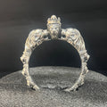 Silver Royal Lion Kada Antique Finished Solid