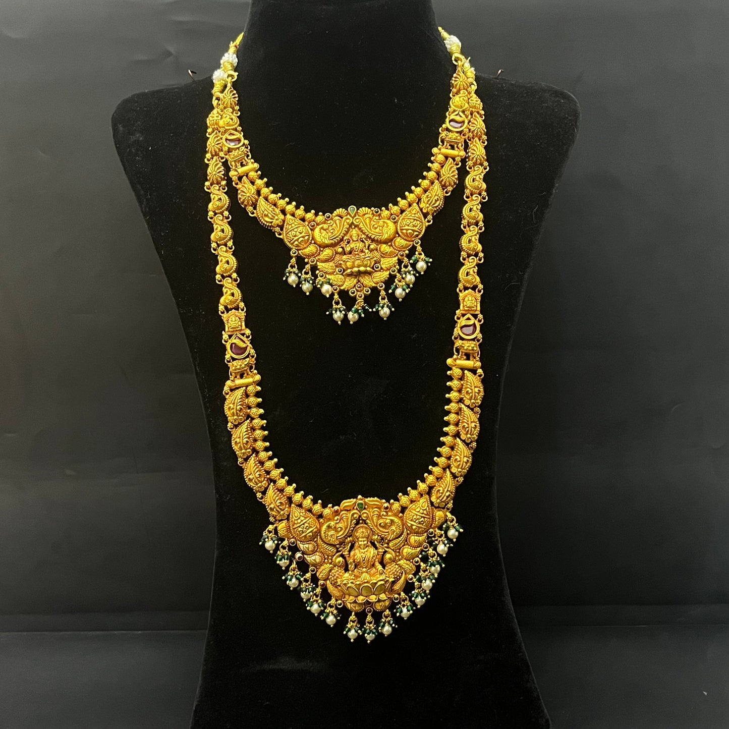 Silver Necklace with Haram Gold Polish Finished