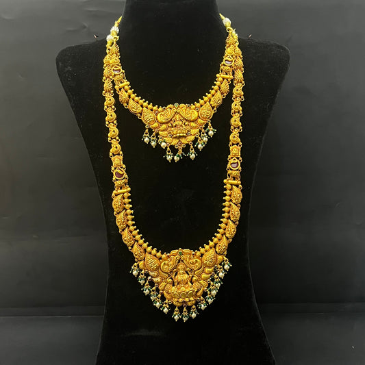 Silver Necklace with Haram Gold Polish Finished