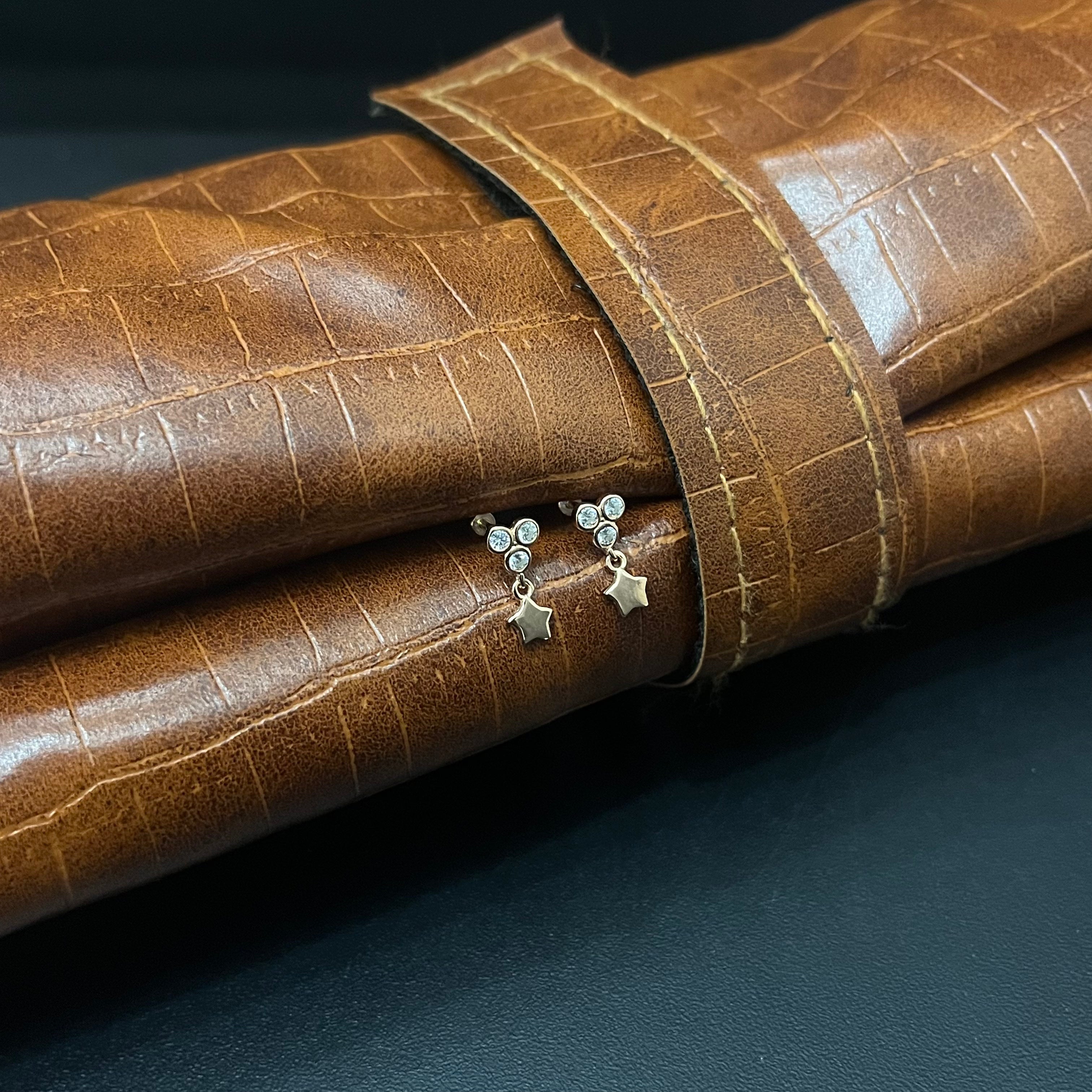 Silver Second Studs Hanging Rosegold Drops