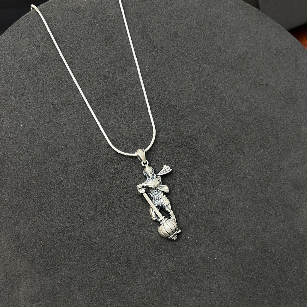 Silver Hanuman Pendant Matte Finished