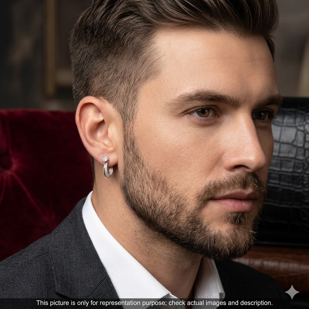 Silver Mens Earring rajput DS01 S