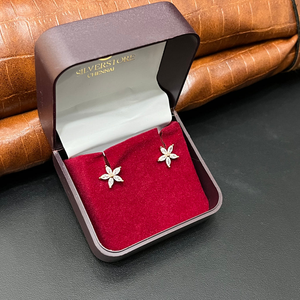 Silver Ladies Second Stud Flower RG 925