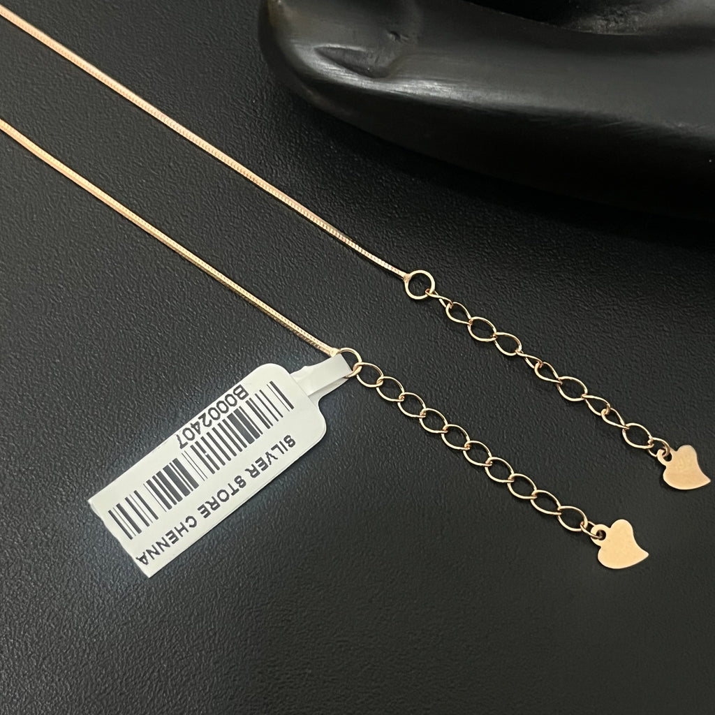 Silver Ladies Anklet Box Cut Rosegold 925