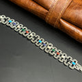 Silver Unisex Bracelet Premium Classic Multicolor Charm Link 925