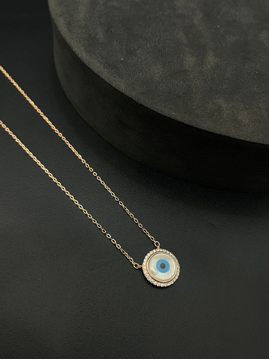 Ladies Silver Chain Evil Eye Rosegold