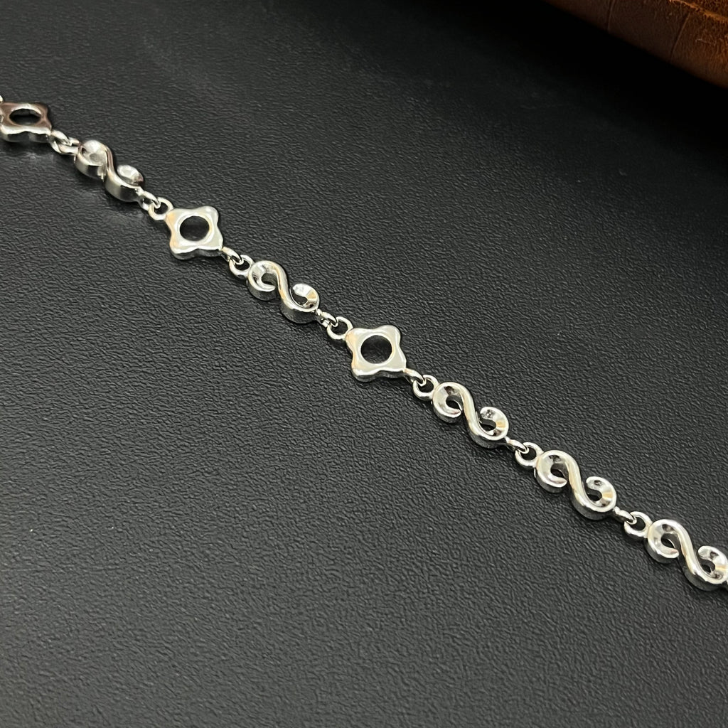 Silver Ladies Bracelet Rhodium R01 925