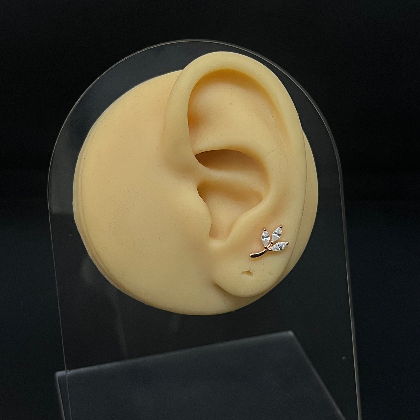 Silver Second Studs Rosegold Petals