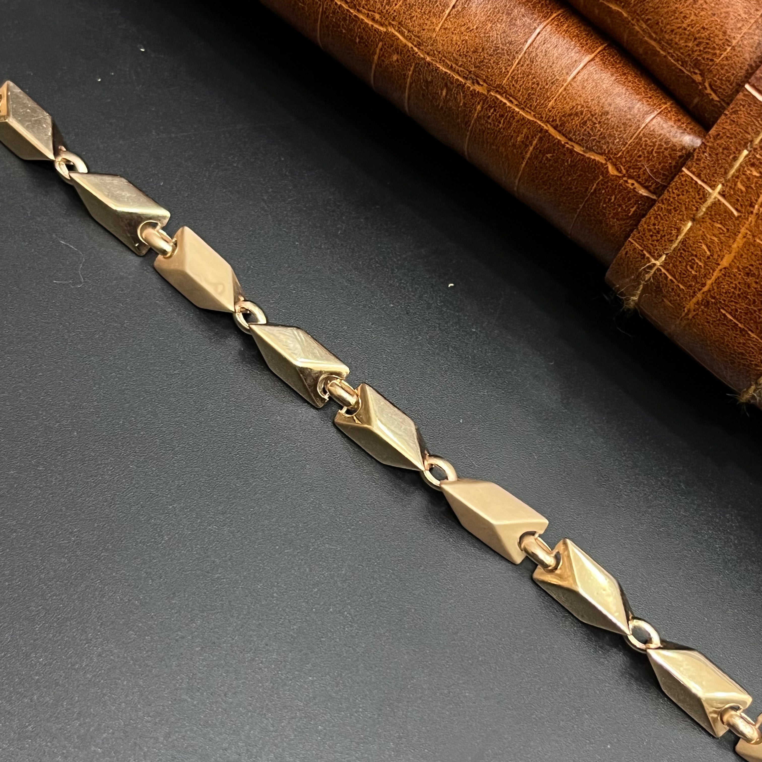 Silver Mens Chain Arrowhead Link Rose Gold 925