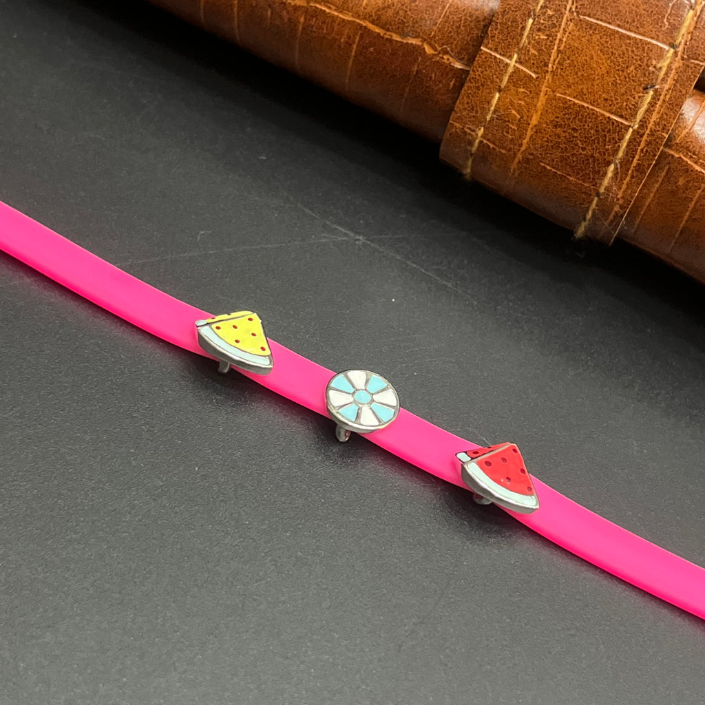 Silver Kids Bracelet Cute Characters Charms Pink Band M02 925