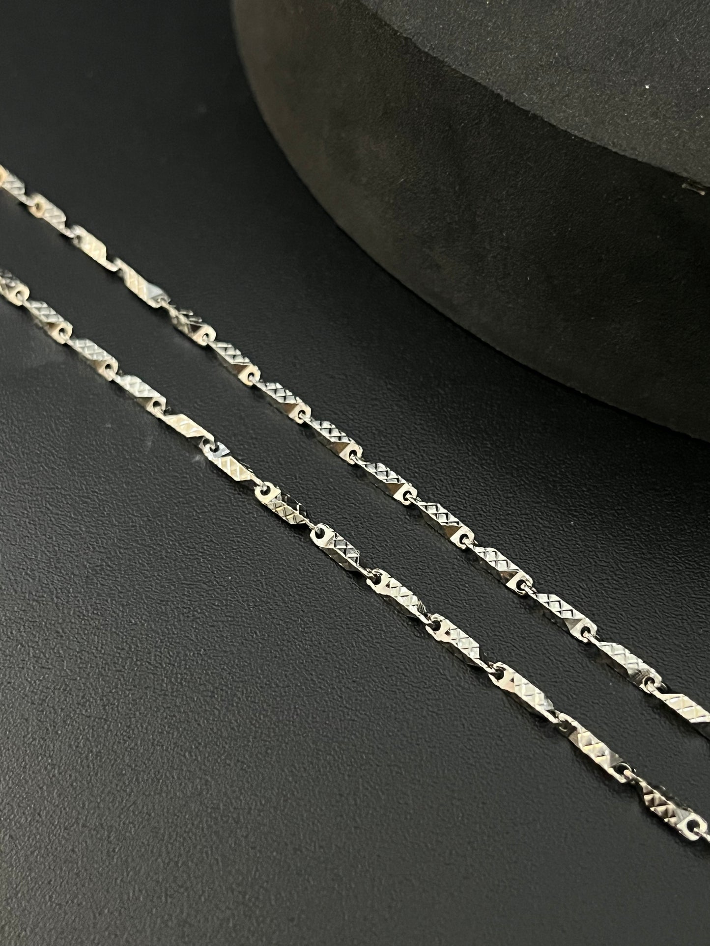 Silver Mens Chain Bullet  Diagonal Cut
