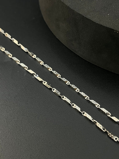 Silver Mens Chain Bullet  Diagonal Cut