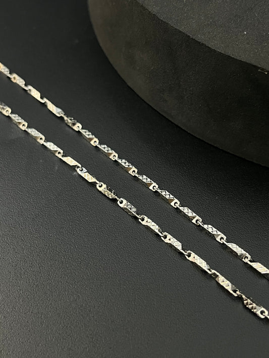 Silver Mens Chain Bullet  Diagonal Cut