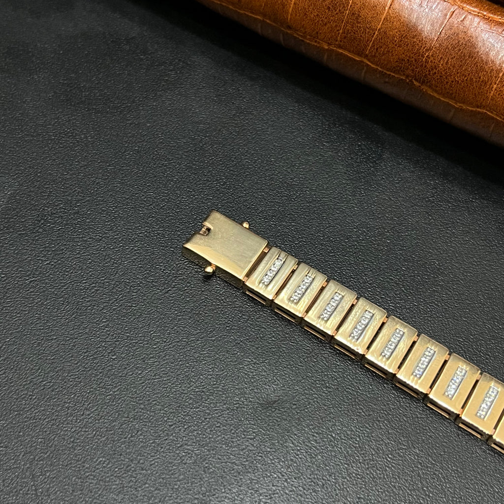 Silver Mens Bracelet Jaquar Rose Gold 925