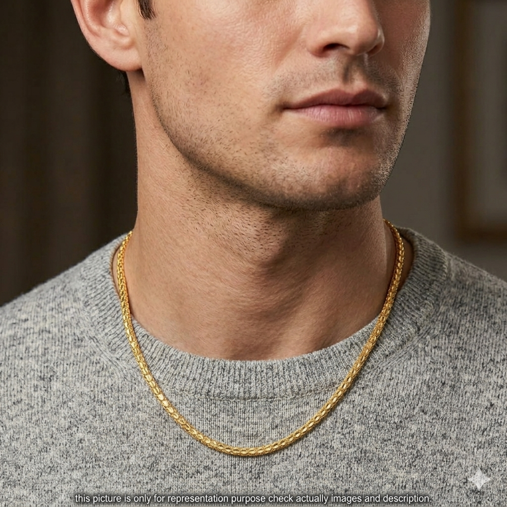 Silver Mens Dual Gold Finished Chain