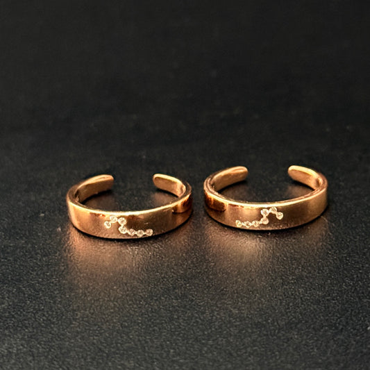 Silver Ladies Toe Rings Spotted Stones RG