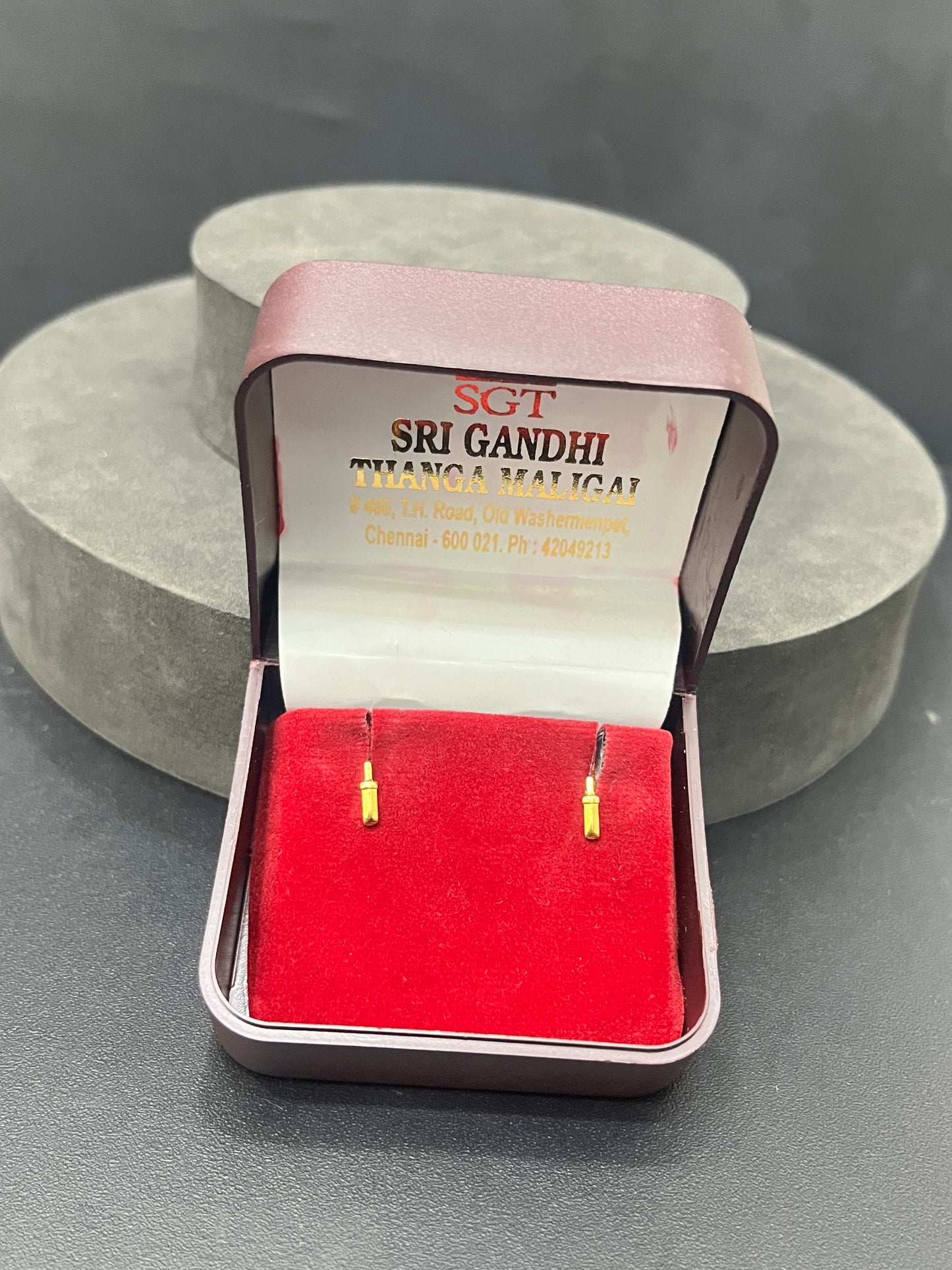 Mens Gold cricket BatStuds 18K