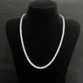 Silver Mens Tennis Chain Elegant Floral Crystal Link M01 925