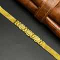 Silver Mens Bracelet Premium Interlocking diamond cut textured links Gold Finish 925