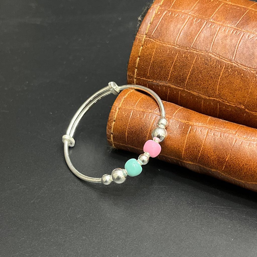 Silver Kids kada Multi Color Beads 925