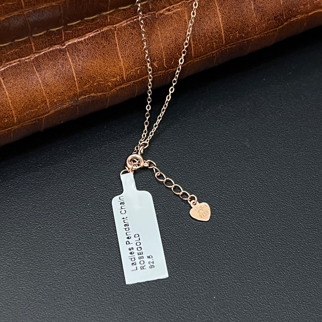 Silver Ladies Pendant Chain Infinity Rosegold Heart