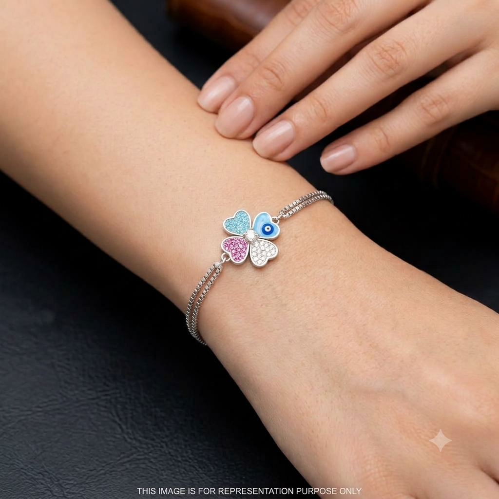 Silver Ladies Bracelet Petal Flower Elegance 925